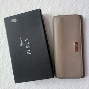 FURLA Babylon Continental Saffiano Leather Bifold Wallet Purs Grayt tope